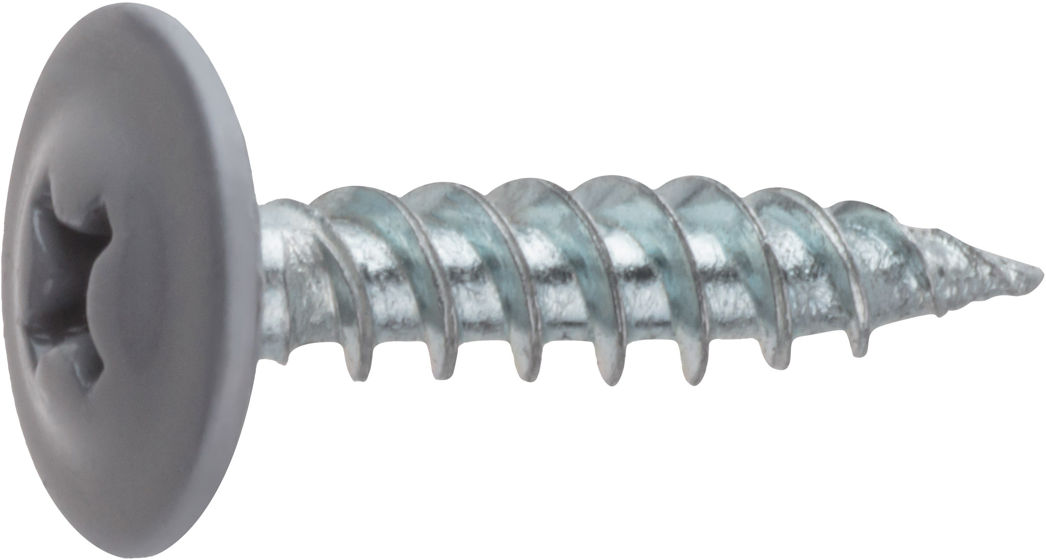 Саморез 4.2х19 мм с прессшайбой, цинк, острый, RAL 7004 (50 шт в зип-локе) STARFIX