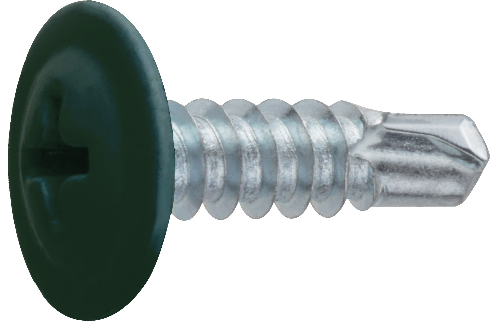 Саморез 4.2х16 мм с прессшайбой, цинк, со сверлом, RAL 6005 (500 шт в карт. уп.) STARFIX