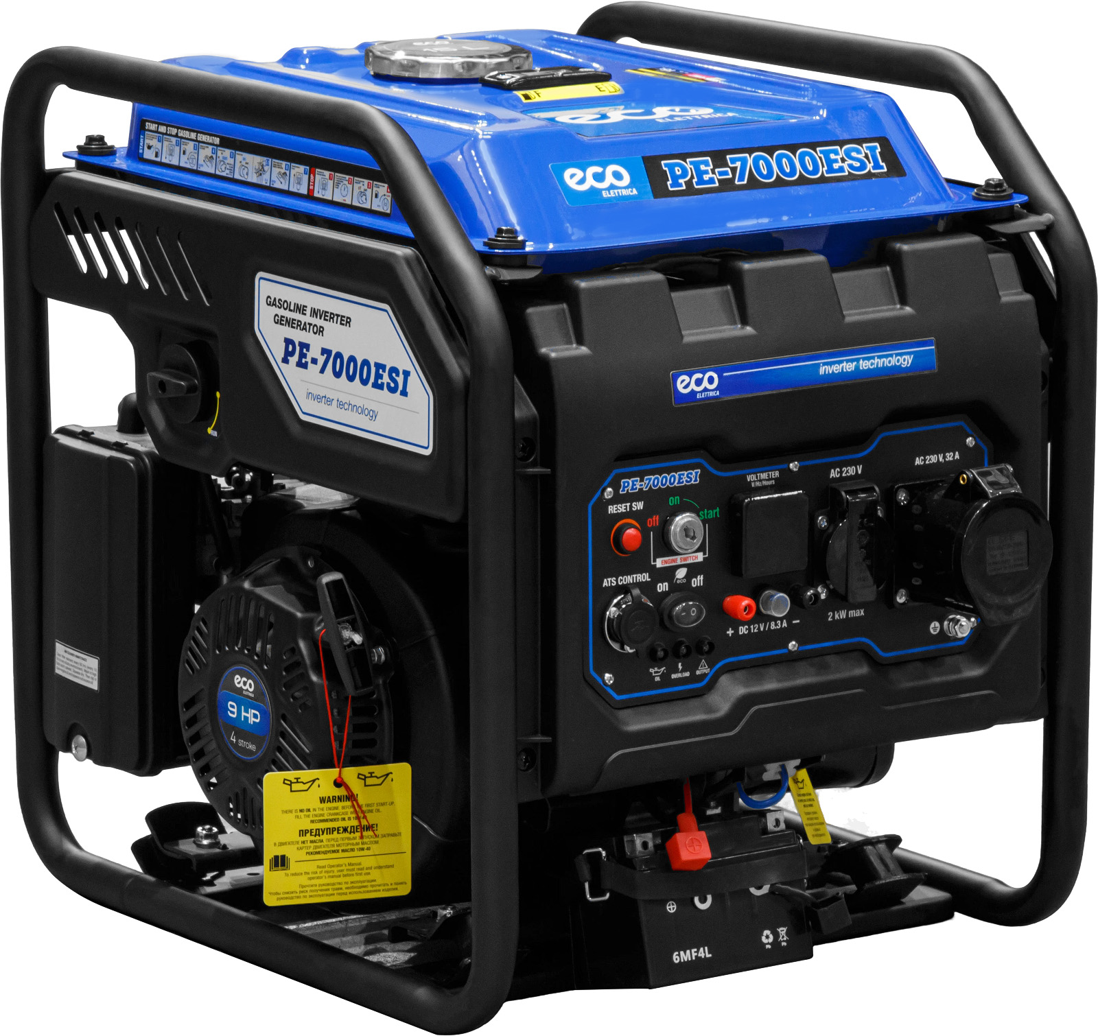 Электростанция (генератор инверторный бензиновый) ECO PE-7000ESI