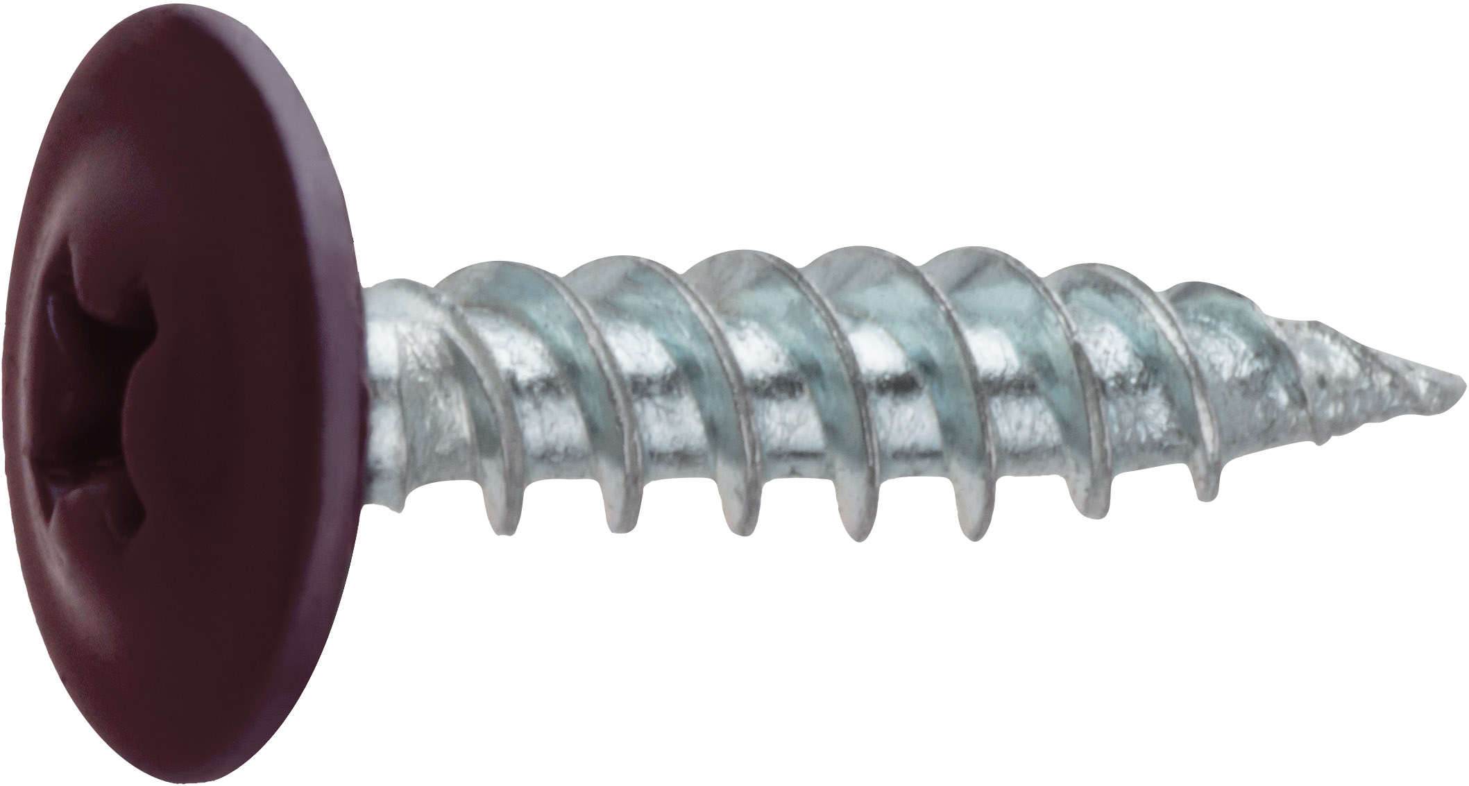 Саморез 4.2х19 мм с прессшайбой, цинк, острый, RAL 3005 (50 шт в зип-локе) STARFIX