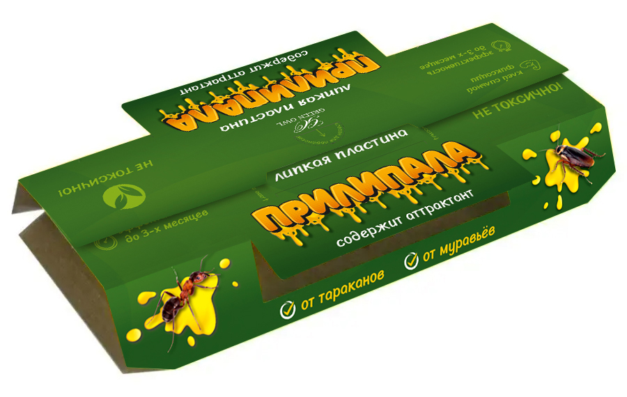 Липкая пластина от тараканов и муравьев "Прилипала", 1 шт.