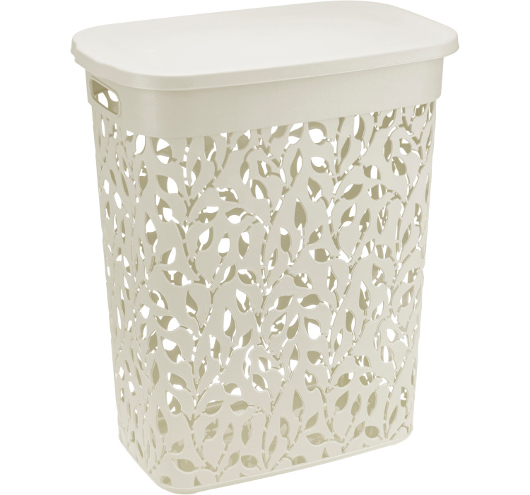 Корзина для белья ФЛОРА 35 л (белый ротанг)  IDEA