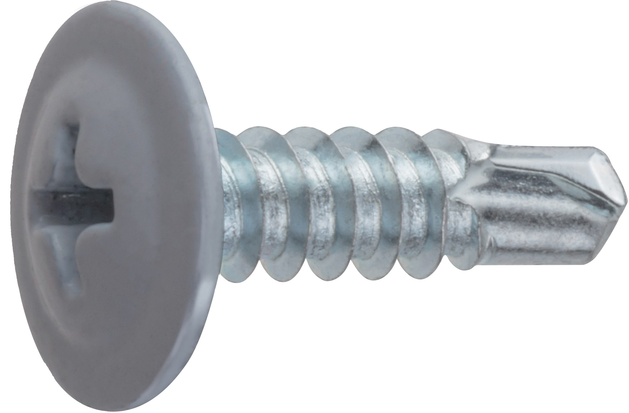 Саморез 4.2х19 мм с прессшайбой, цинк, со сверлом, RAL 7004 (12000 шт в коробе) STARFIX