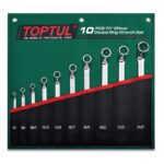 Набор ключей накидн. 75° 10 шт. в сумке (цвет:зелёный) TOPTUL