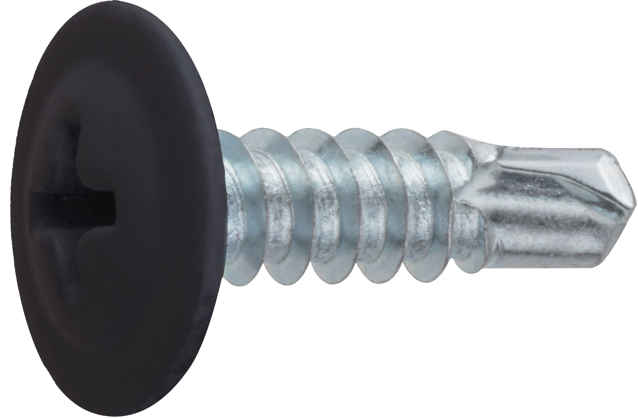 Саморез 4.2х19 мм с прессшайбой, цинк, со сверлом, RAL 9005 (12000 шт в коробе) STARFIX