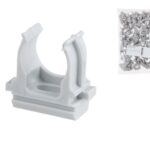 Крепеж-клипса для трубы ПВХ/ПНД 20мм (100шт) ЮПИТЕР