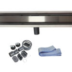 Сливной трап горизонтальный D40, нерж. сталь, сухой затвор, 70х600мм, AV Engineering